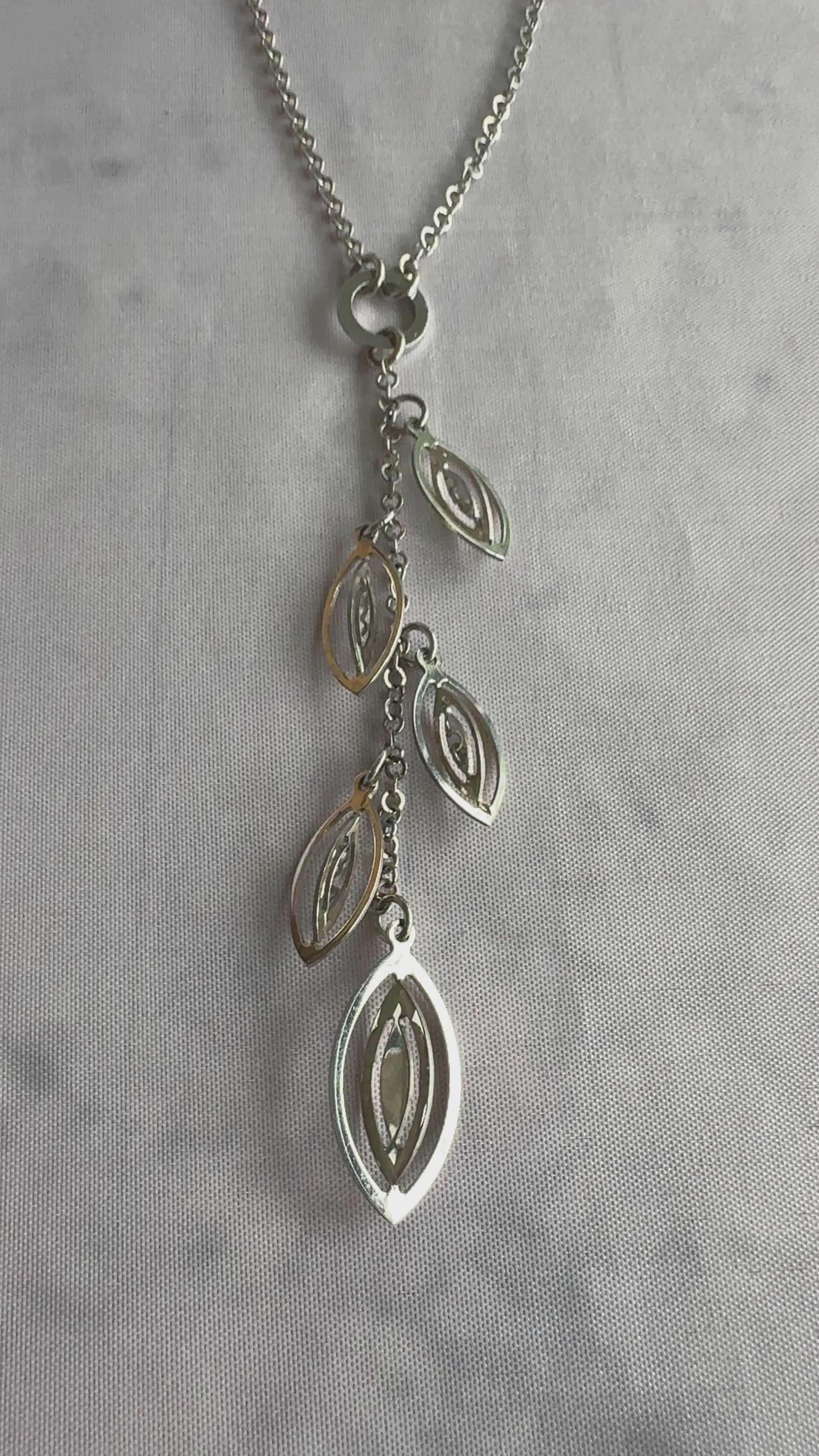 Daverivicenza 925 Sterling Silver Leaf Necklace – Italy