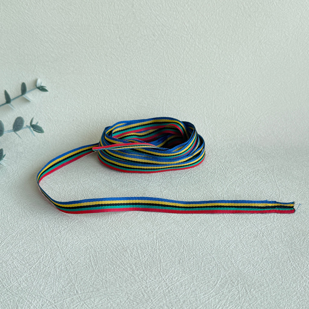 Soviet Era Ribbon 1980 Moscow Olympic Style Striped Trim 2.1m
